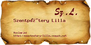 Szentpétery Lilla névjegykártya