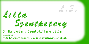 lilla szentpetery business card